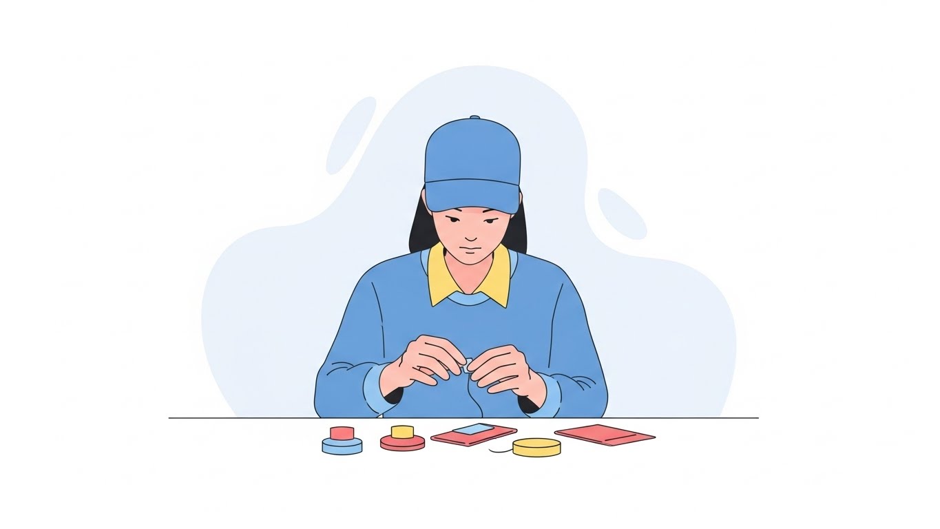 집에서 포장 작업을 하는 모습, 손부업알바는 공간 활용이 필요합니다.