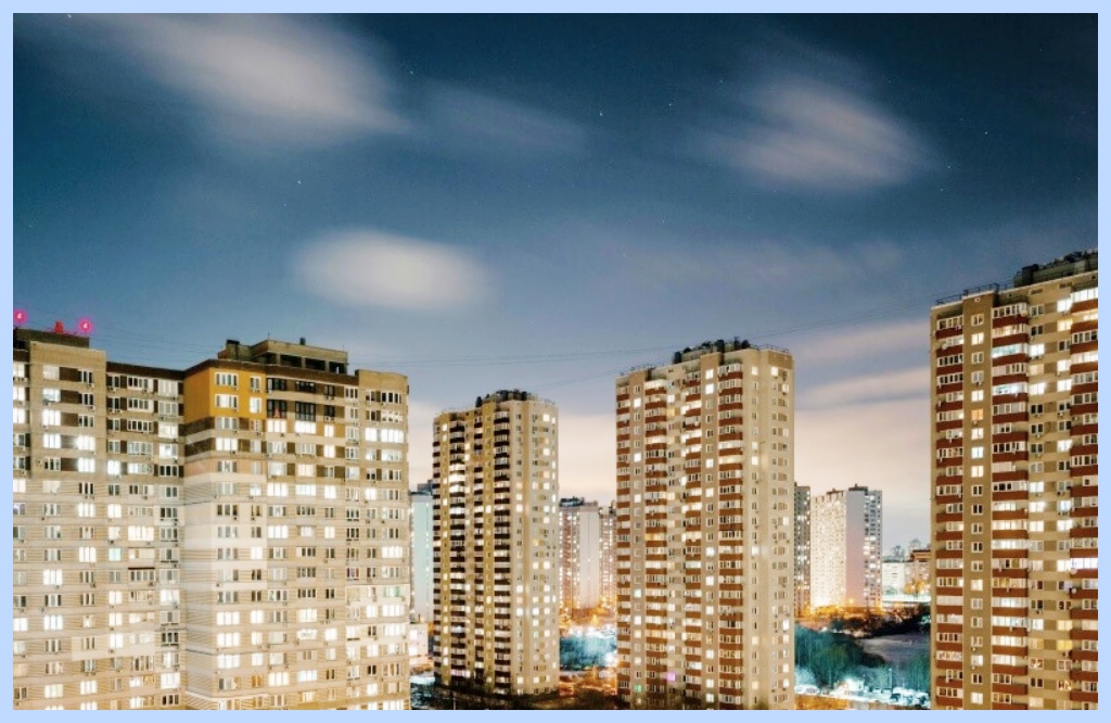 야간 아파트 단지