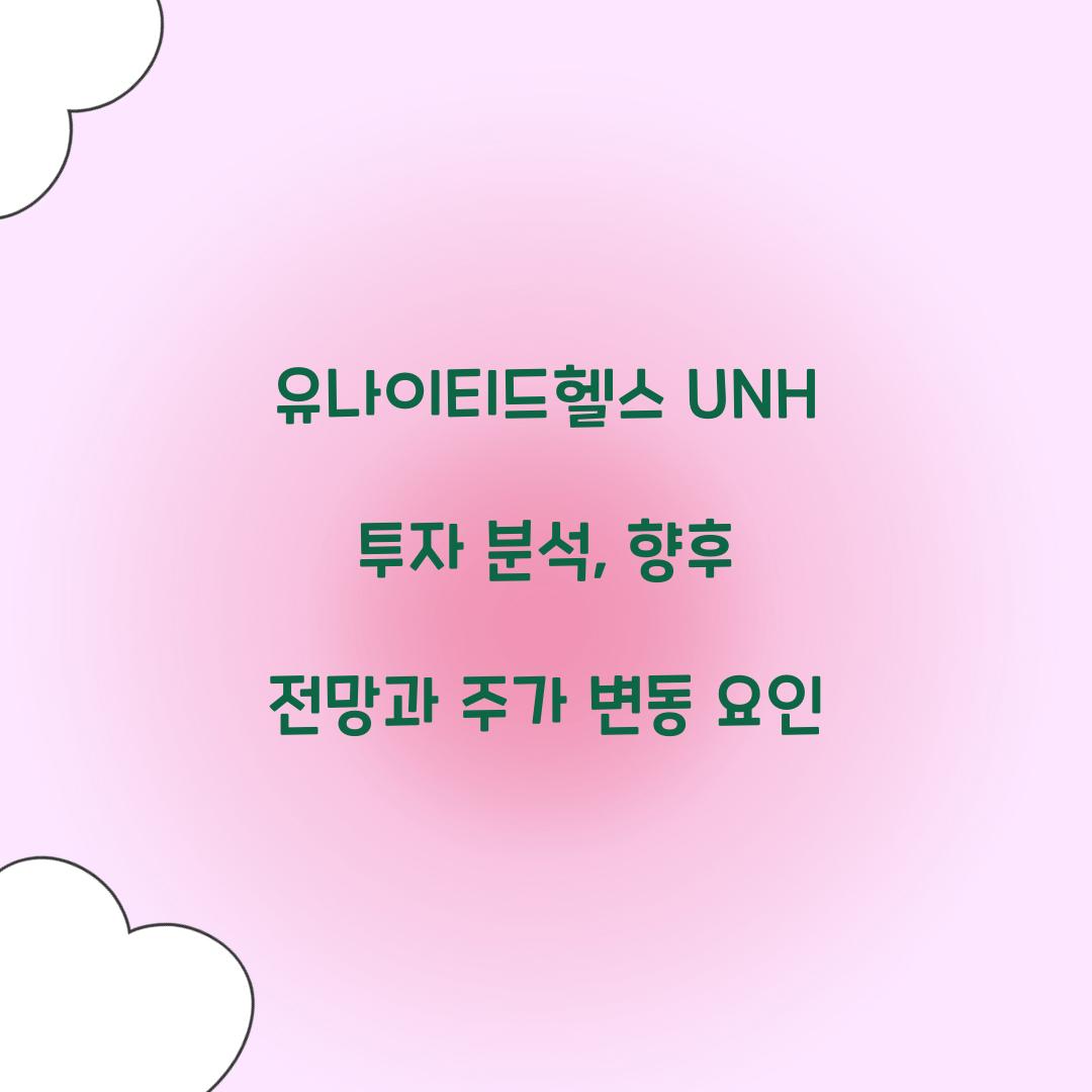 유나이티드헬스 UNH 투자 분석 
