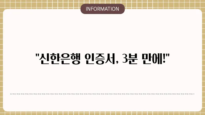 신한은행 공동인증서 발급 절차