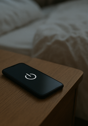 스마트폰을 침대에서 멀리 떨어트려놓고 잠들기