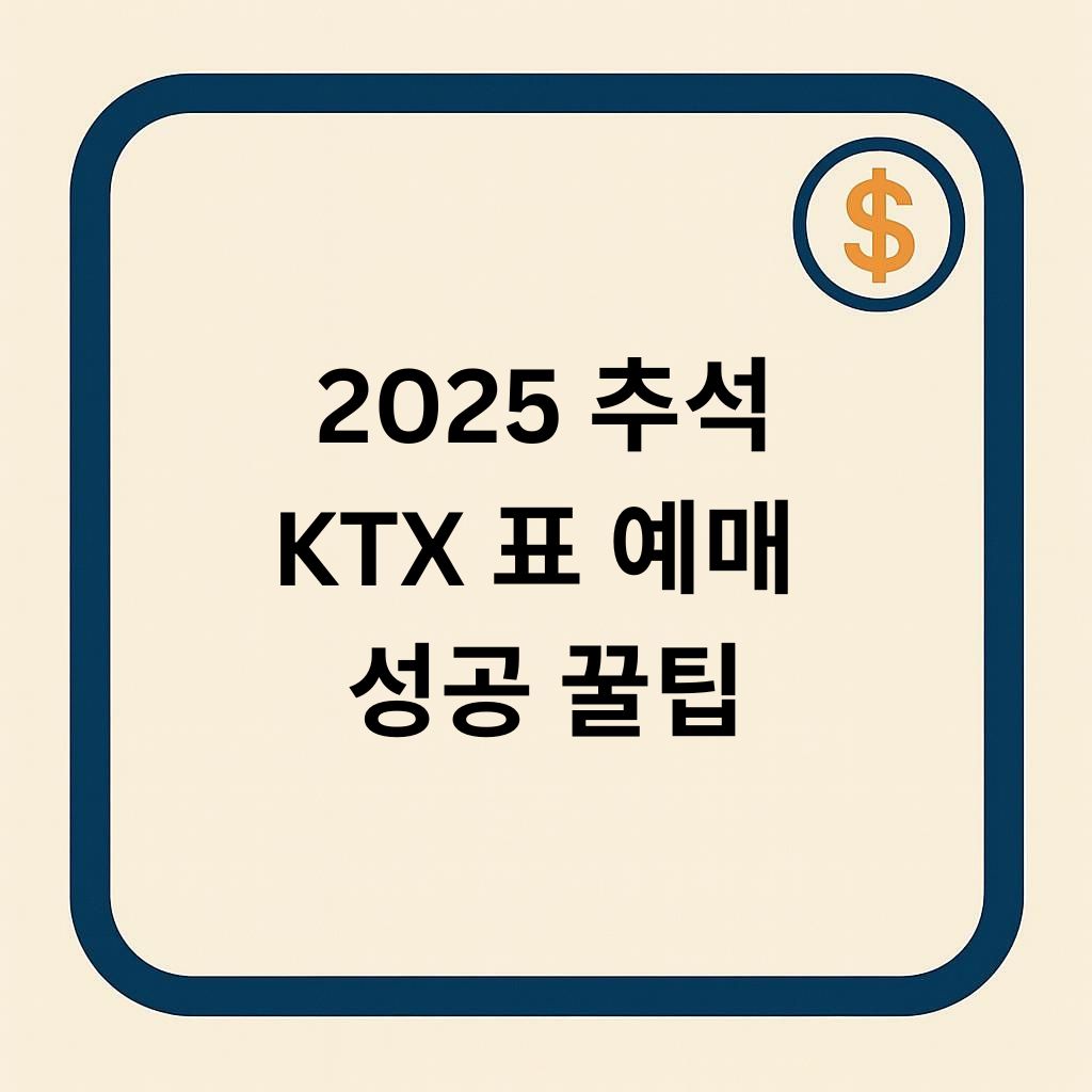 2025 추석 KTX 예매 성공 꿀팁