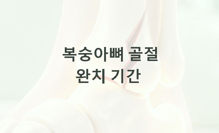 복숭아뼈 골절 완치 기간