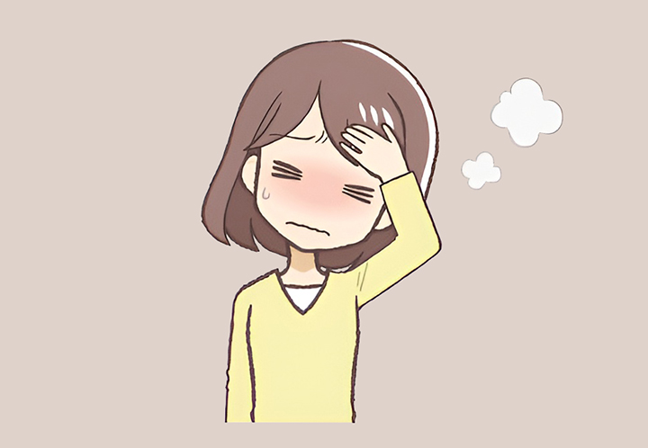 발열로-힘든-여성