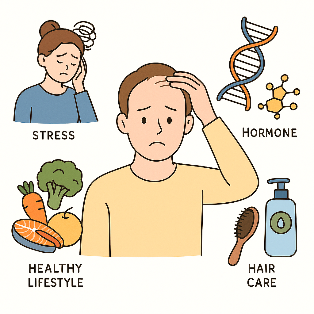 탈모의원인에 대한 일러스트