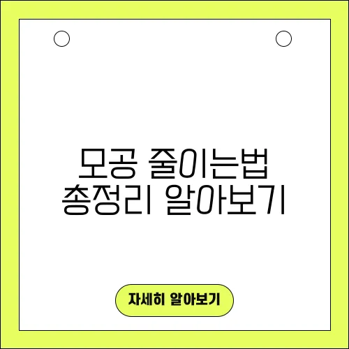 모공 줄이는법 총정리 알아보기