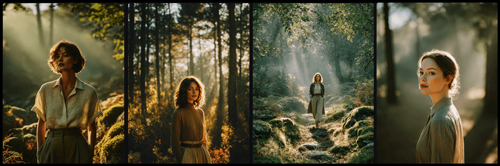 자연의 평온함과 숲을 담은 브랜드 화보 이미지_Midjourney