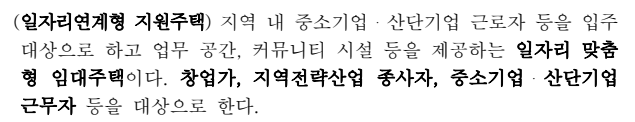 일자리 연계형 지원주택