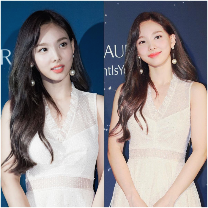 순백의 드레스를 입고 미소짓는 나연 사진