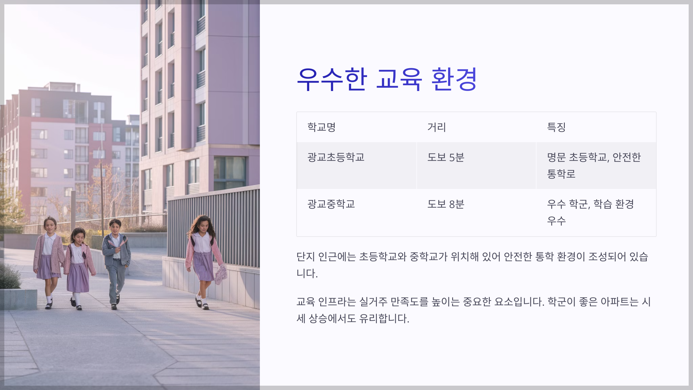 우수한 교육 환경