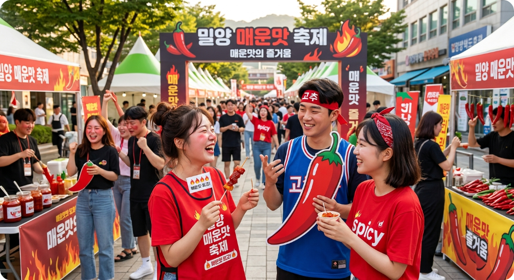밀양 매운맛 축제 AI 이미지