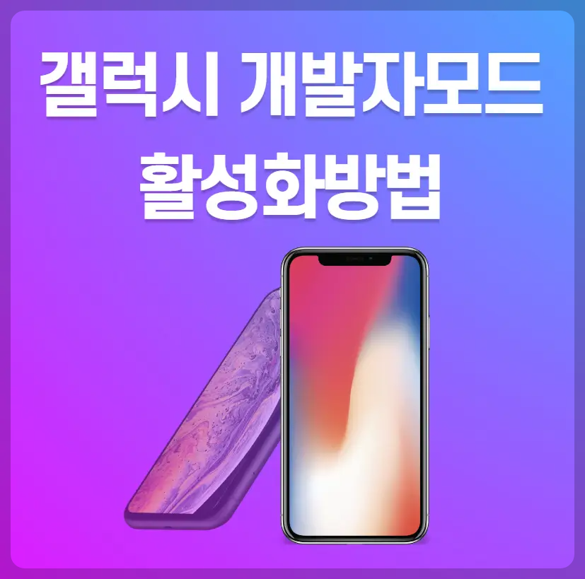 개발자모드 활성화방법