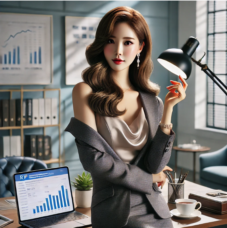 rp통장 위험 미리 살피는 30대 여성 이미지