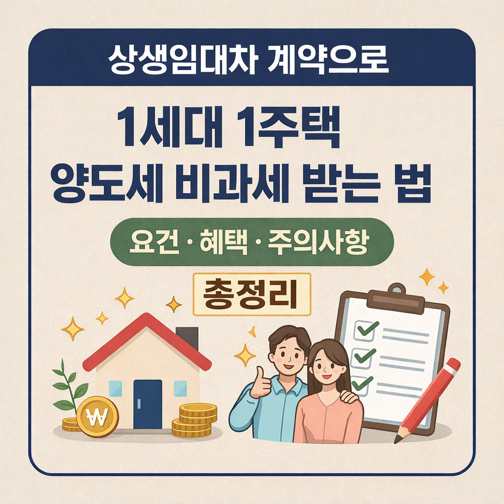상생임대차 계약으로 양도세 비과세 받는 방법 요건, 혜택, 주의사항