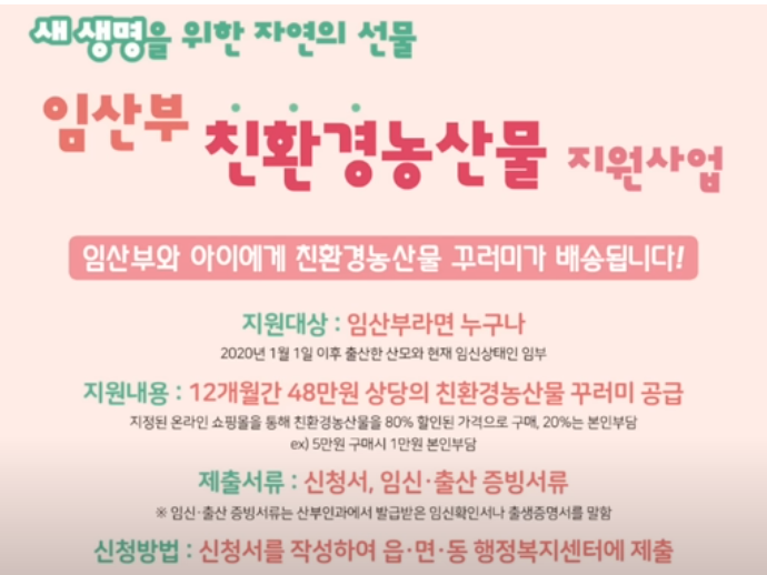 임산부 친환경 농산물 꾸러미
