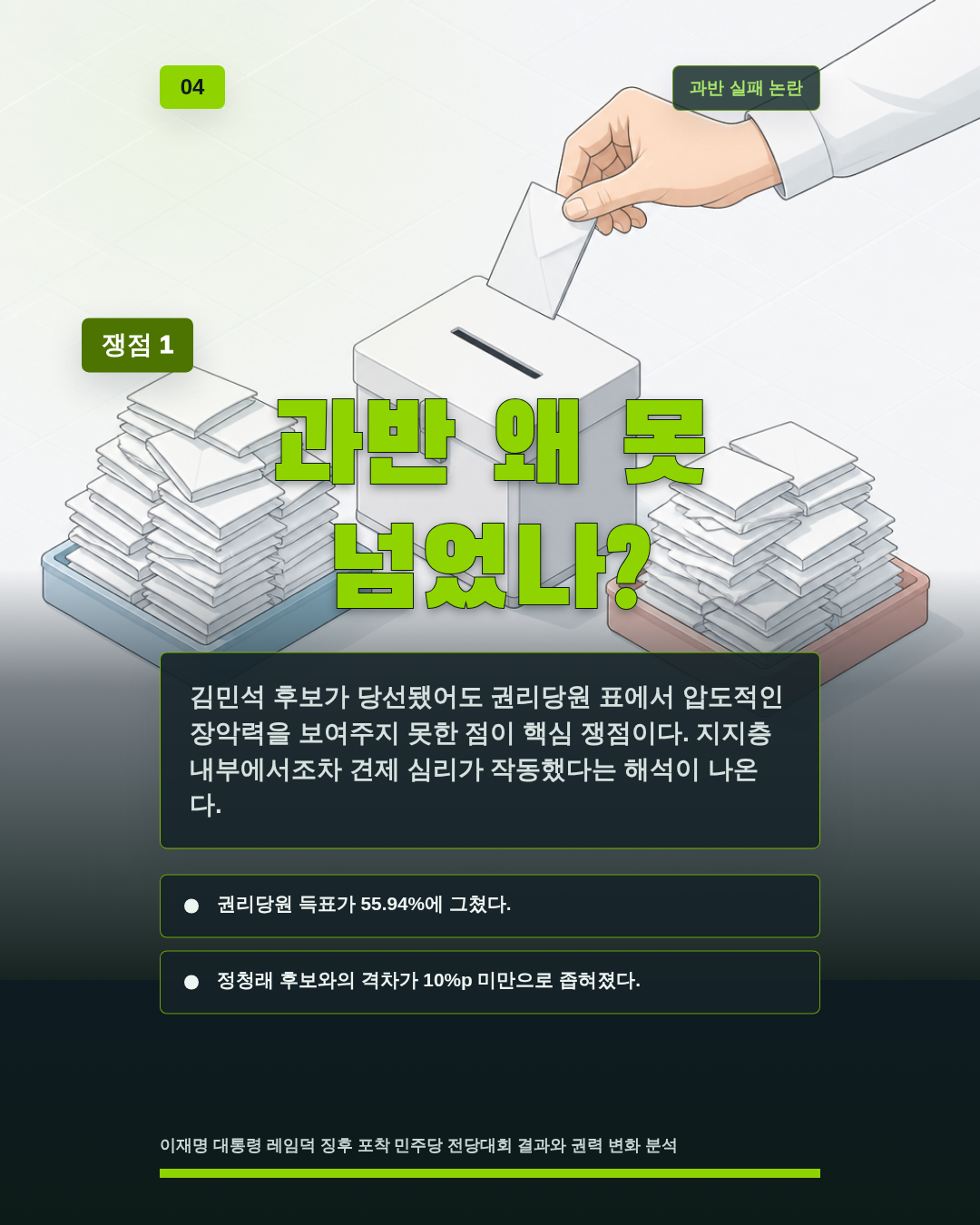 과반 왜 못 넘었나?