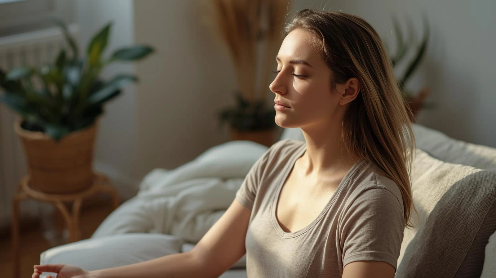 명상 루틴하는 아침 직장인