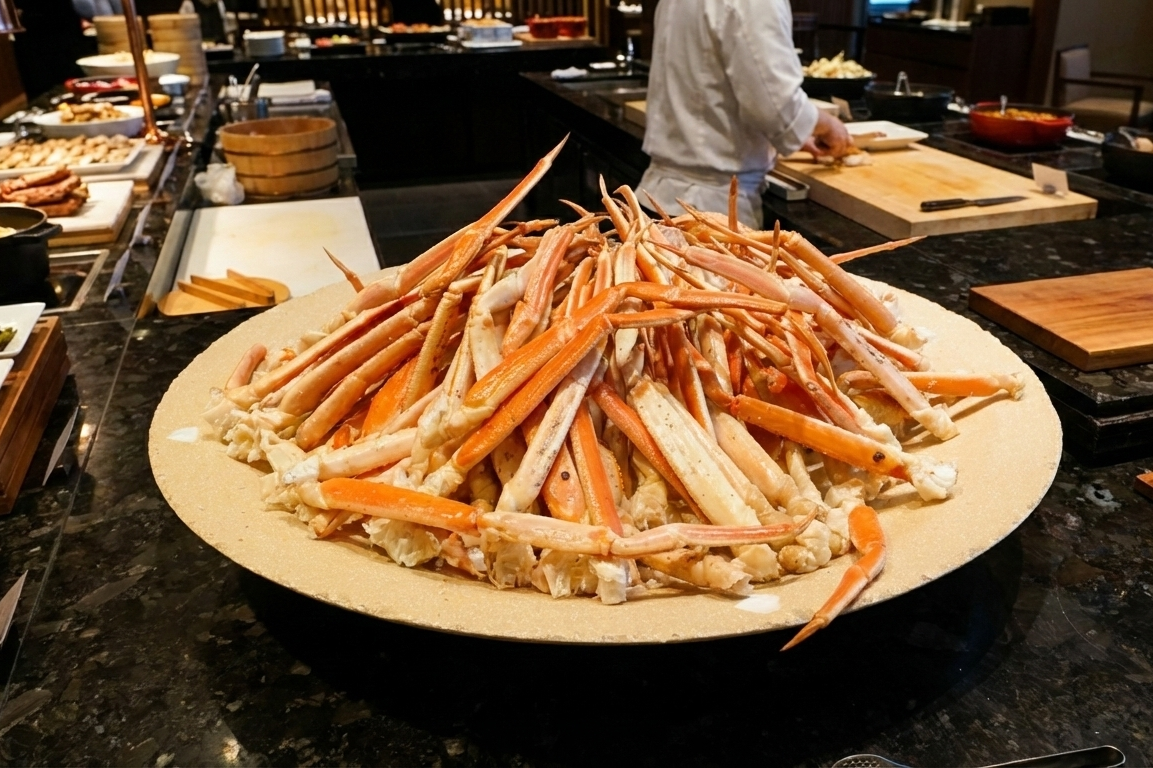 신라호텔 더 파크뷰 디너 대게 손질 상태