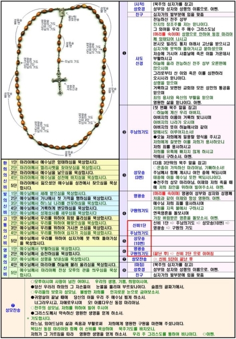 손안에 쏙 들어오는 1단 묵주를 쥐고 있는 모습