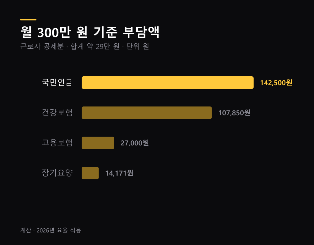 월 300만 원 기준 부담액