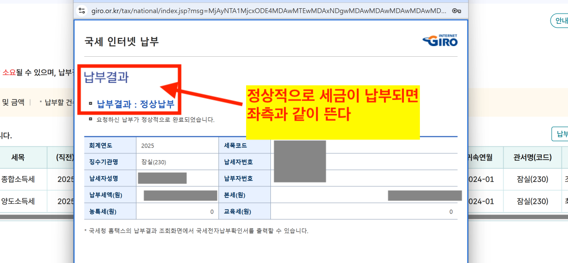 카드결제, 계좌이체, 간편결제 국세 세금 납부