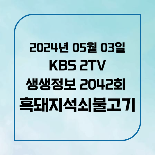 KBS 2TV 생생정보 제주 월정리 흑돼지석쇠불고기 위치,후기, 메뉴 2024년 5월 3일 금요일 2242회 가격파괴 Why