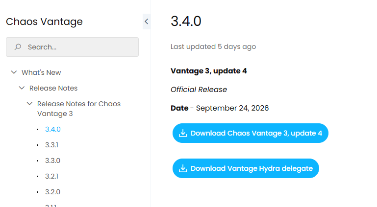 Chaos Vantage 3.4 출시- OpenPBR 지원과 Fire & Smoke 시뮬레이션 강화