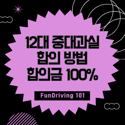 교통사고 12대 중대과실 합의방법, 합의금 100%