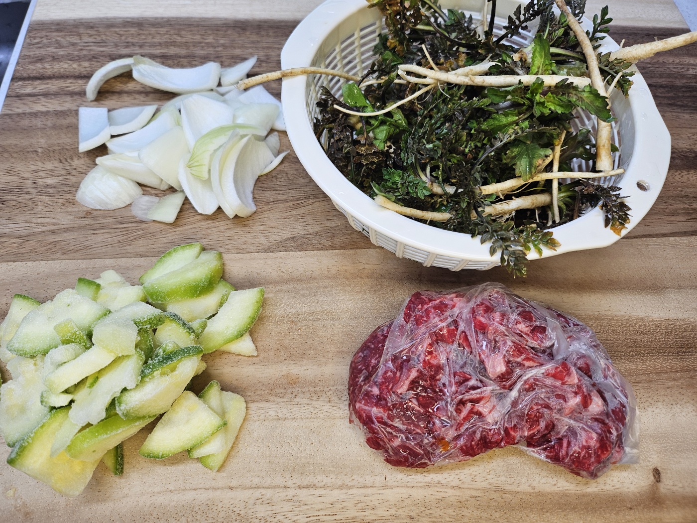 양파/애호박/된장찌개/ 냉이