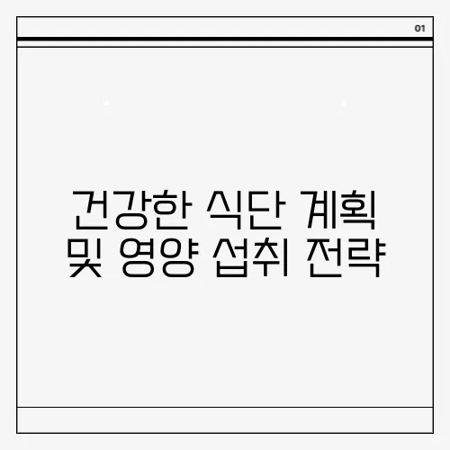 건강한 식단 계획 및 영양 섭취 전략