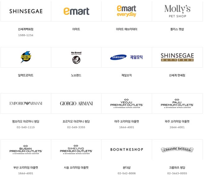 신세계상품권 사용처 이미지