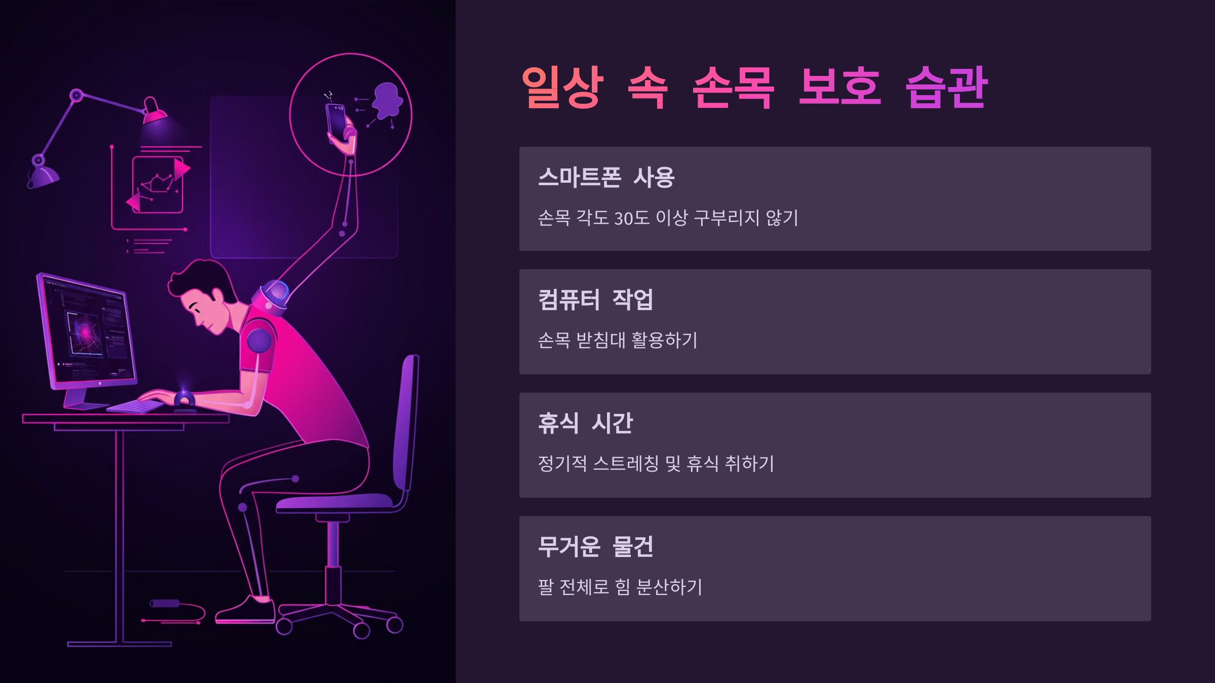 일상 속 손목 보호 습관