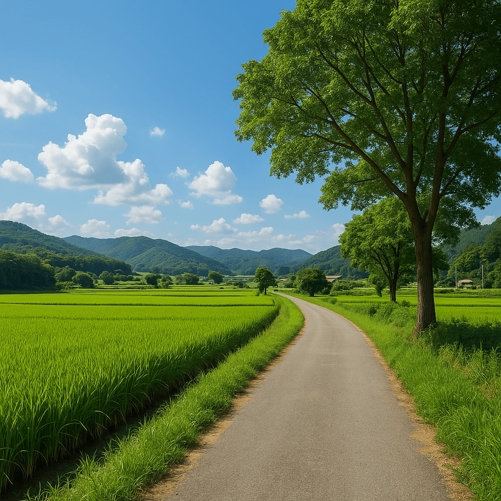 8월 한적한 시골길에서 만나는 여유로운 여행의 즐거움