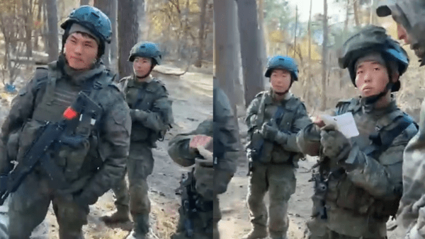 러시아 쿠르스크 지역에서 훈련받는 북한군(사진=텔레그램 갈무리)