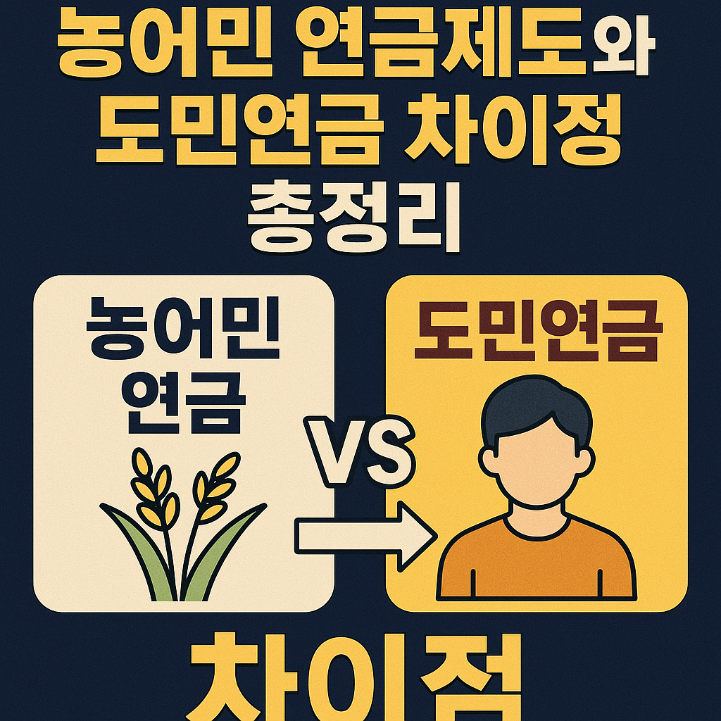 농어민 연금제도와 도민연금 차이점 총정리