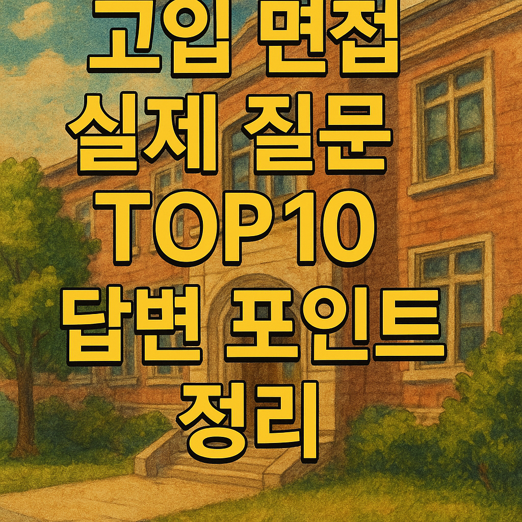 고입 면접, 실제로 많이 나오는 질문 TOP 10