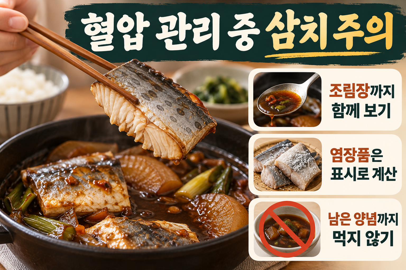 삼치 · 짠 조림장·염장품은 삼치 생것과 따로 계산하세요 실사 인포그래픽