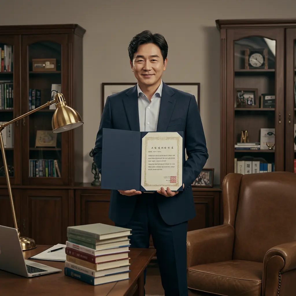 법인사업자 전용 정부 보조금을 받아서 기뻐하는 남성 이미지