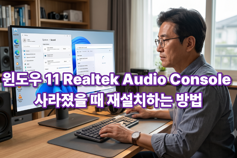 윈도우 11에서 사라진 Realtek Audio Console을 다시 설치하는 방법