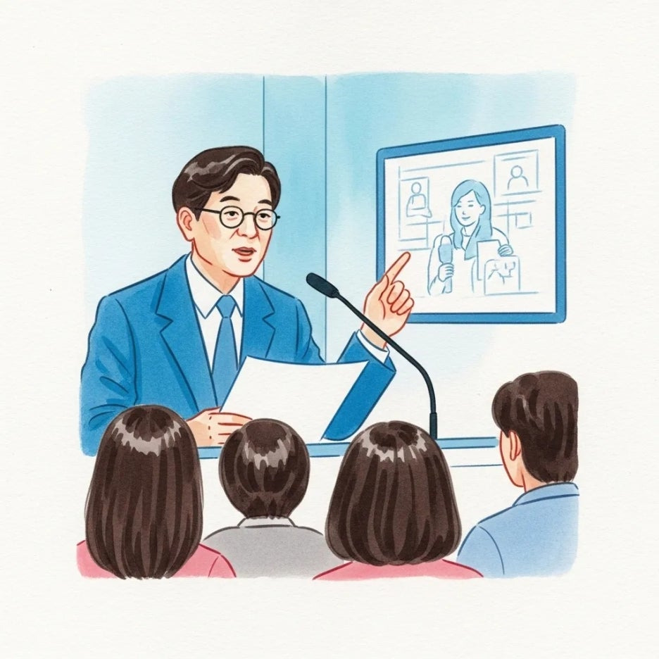 인문학 강연으로 대중과 소통하는 모습