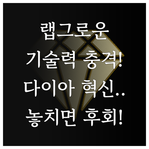 다이아몬드 시장의 혁신, 랩그로운의 ..