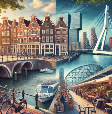 네덜란드 암스테르담과 로테르담 반반사진