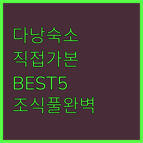 다낭 숙소 5곳 직접 가본 후기 위치..