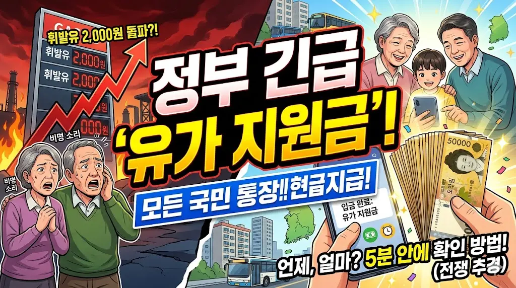 "현금으로 똑같이 쏴준다?" 전 국민 유가 지원금 지급 및 전쟁 추경 편성 검토