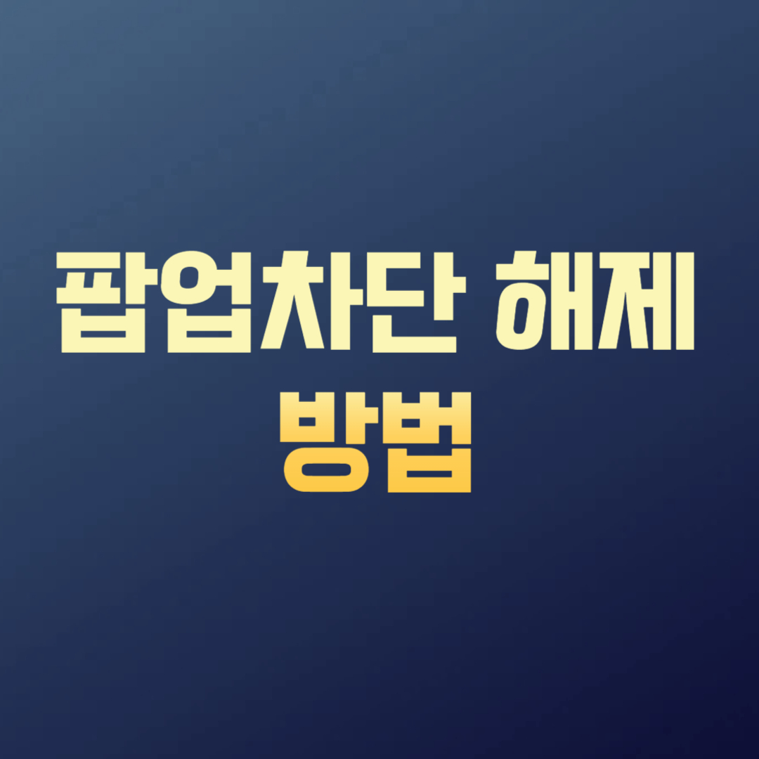 팝업차단 해제방법