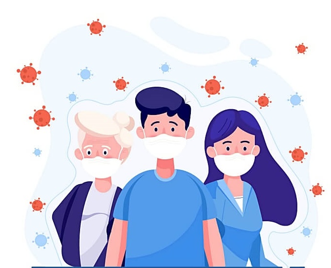 마스크를-쓰고-있는-할머니-아들-딸