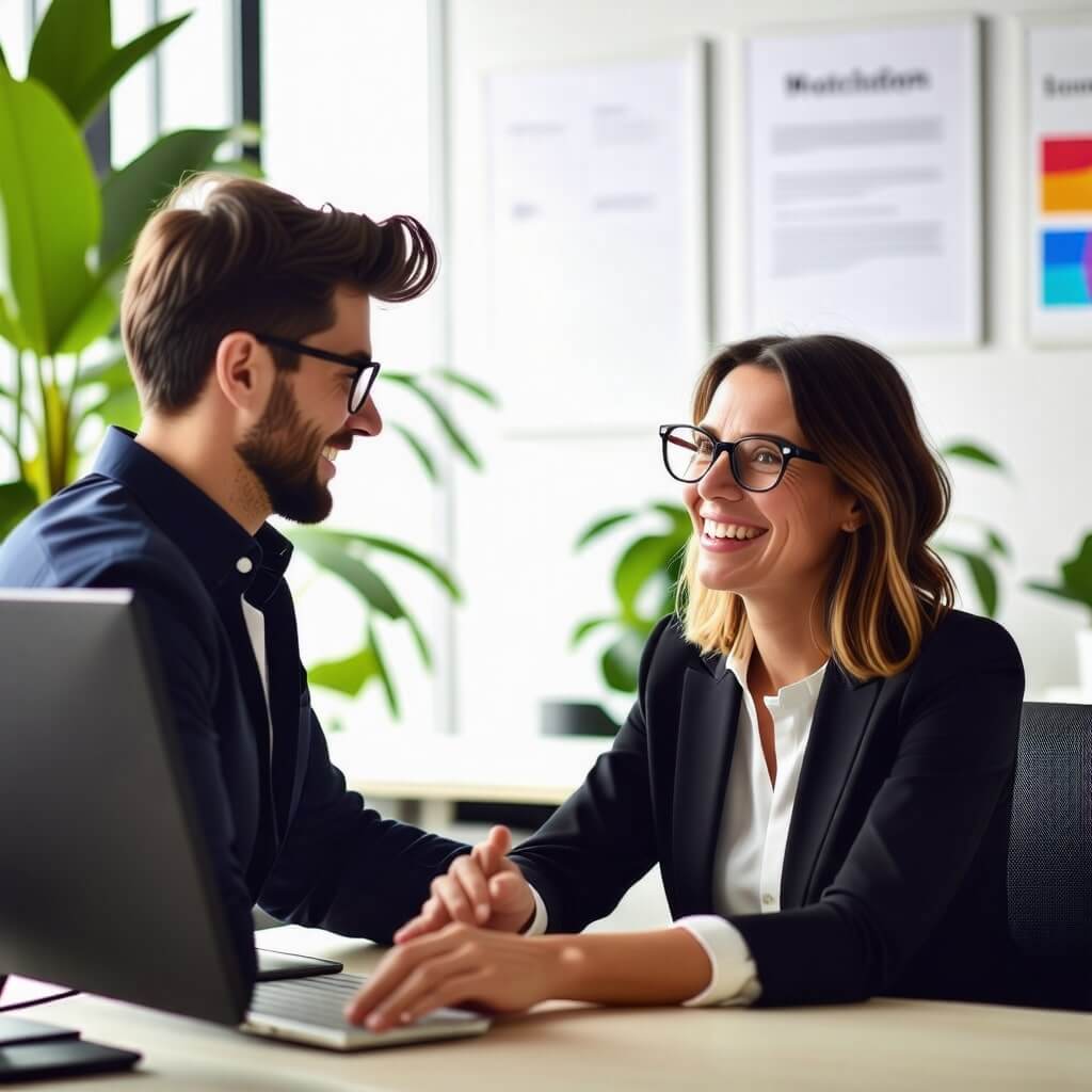 고객 상담 서비스를 제공하는 모습의 이미지.