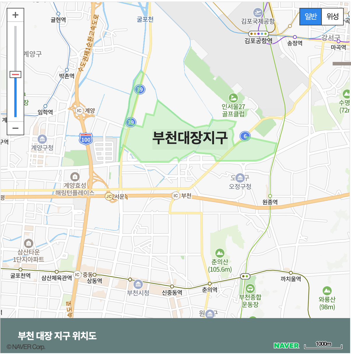 부천 대장 지구 위치도