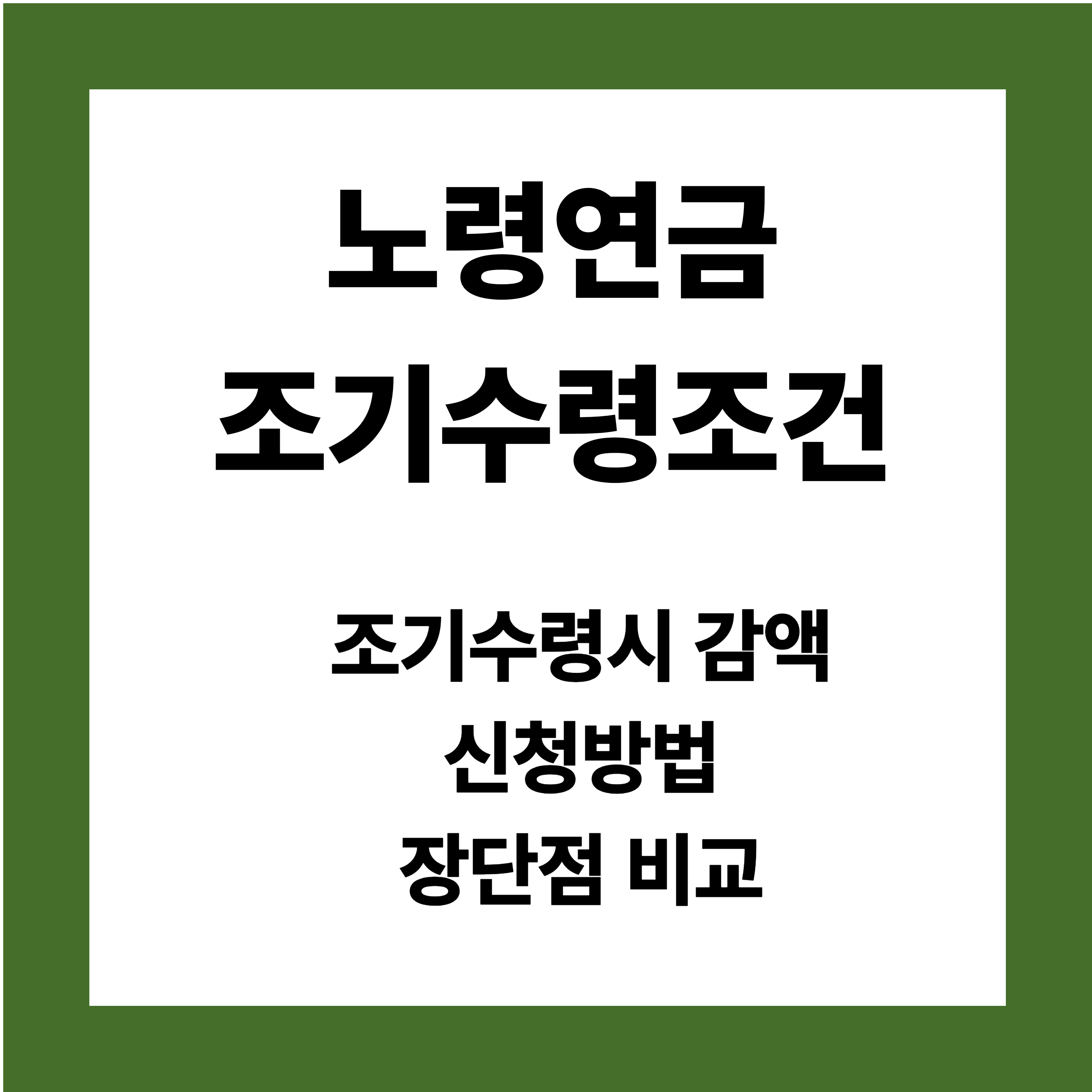 노령연금 조기수령 조건 - 조기 수령시 감액, 신청방법, 장단점 비교