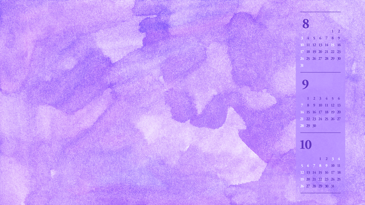 08 보라색 수채화 B - 2025년9월 노트북배경화면